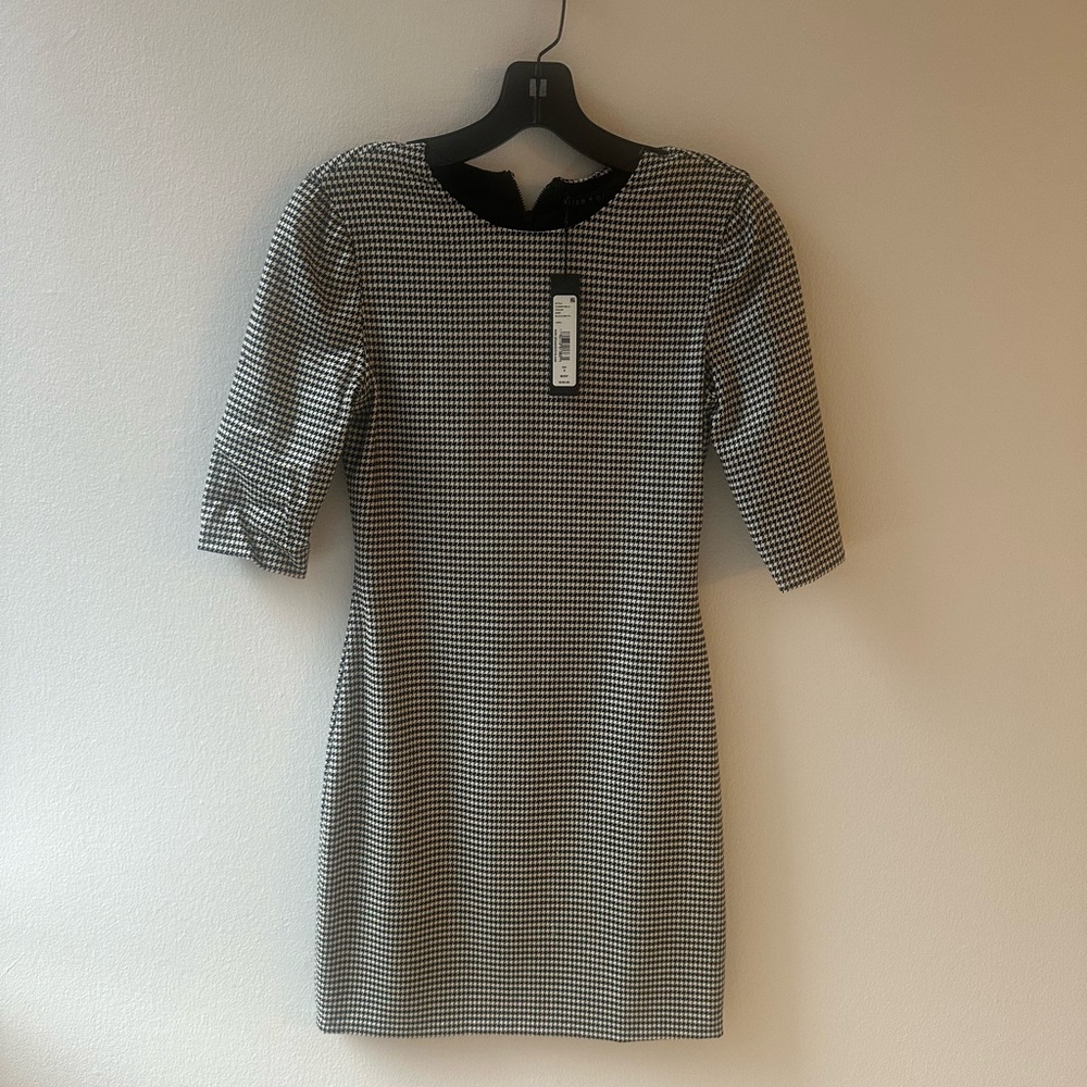 NWT Alice and Olivia Black & White Houndstooth Dress